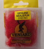 genuine seals fur Veniard dyed red